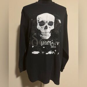 EUC Premier Black and White Grungy Skull Thermal size XL